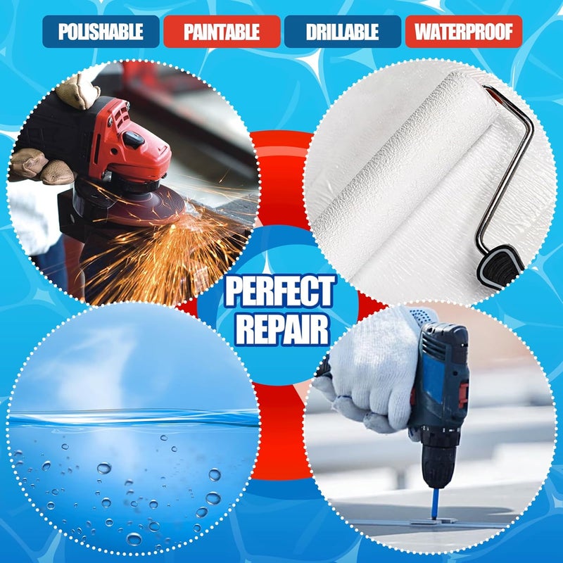 DecorRom Pool Putty - 10oz 2 Part Epoxy Pool Repair Kit Pool Leak Sealer for Fixing Leaks, Cracks - Underwater or Above Fast Repair Epoxy Putty for Tile, Fiberglass, Concrete, Cement and Other Surfaces - Image 5